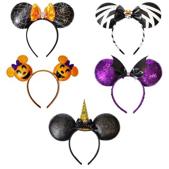 🆕 Set of 5 Minnie Mouse Halloween Ears Headbands - Picture 1 of 15